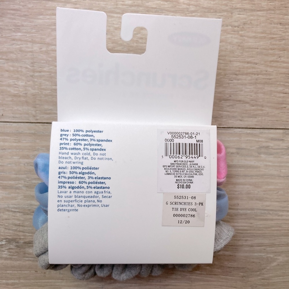 3 FOR $25 Old Navy Tie Dye Cool 3 Pack Scrunchies NWT - Picture 3 of 5